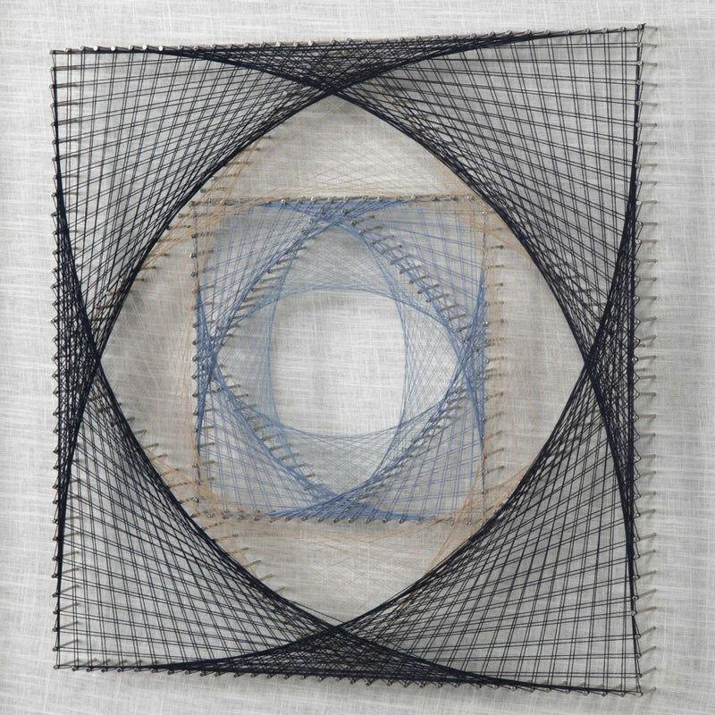 Uttermost String Duet black geometric wall decor set of 2 featuring modern, abstract metal art pieces mounted on a wall.