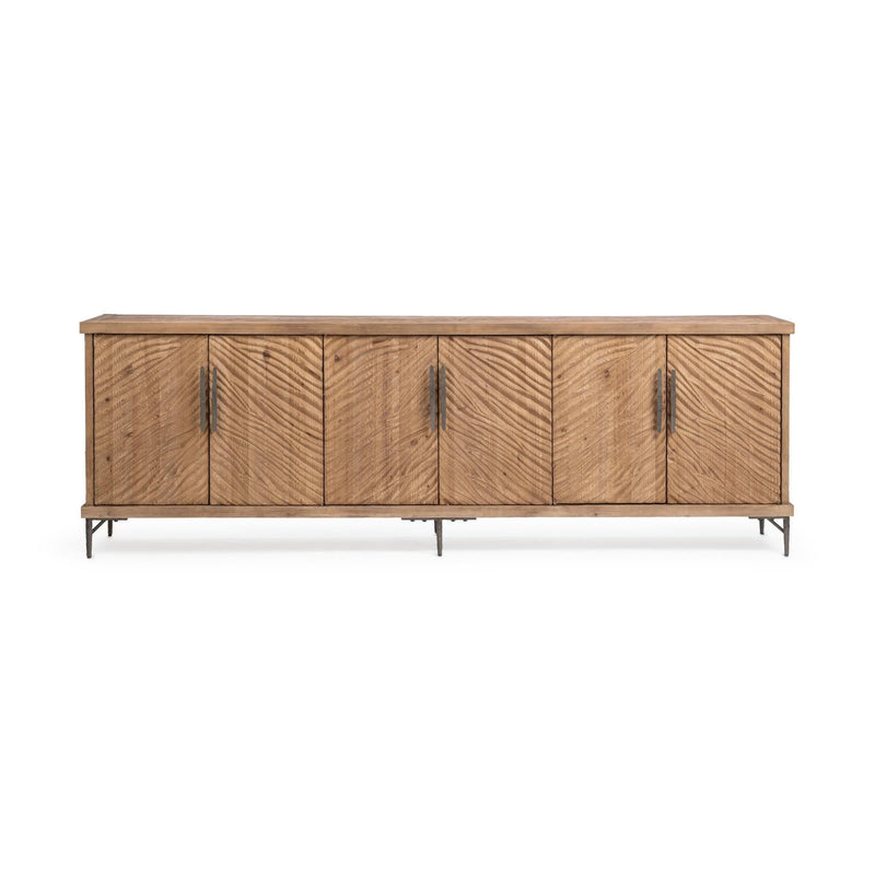 Classic Home Edison 6-door cabinet in Sandy Cove with buffets, featuring a stylish wooden design and six spacious doors.