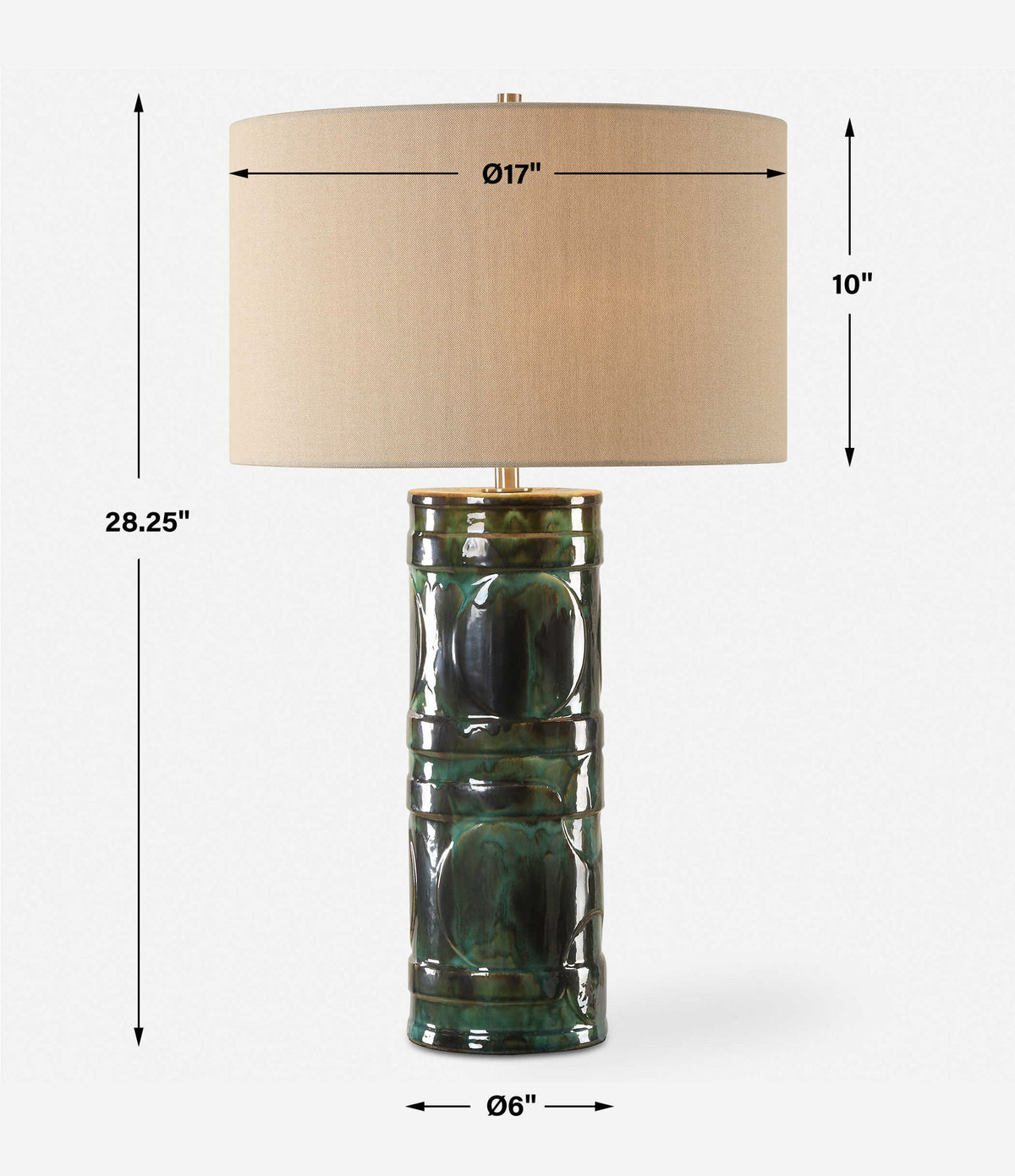 Loch - Green Glaze Table Lamp