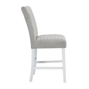 Elizaveta - Counter Height Chair (Set of 2) - Gray Velvet &White High Gloss - R&R Furniture Gallery (Fountain Valley, CA)