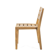 Outdoor 3-piece dining set by Noble House with teak wood table and matching chairs, perfect for outdoor patio dining.