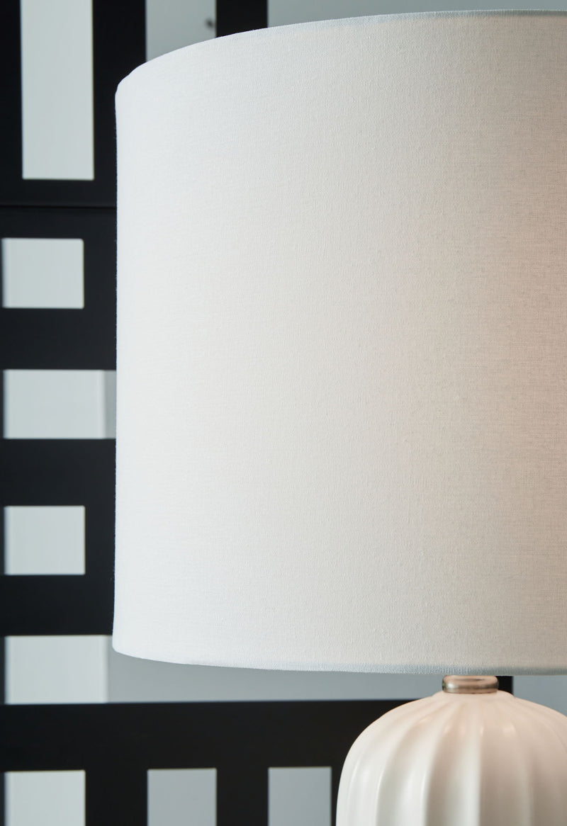 Clarkland - Ceramic Table Lamp (Set of 2) - White - R&R Furniture Gallery (Fountain Valley, CA)
