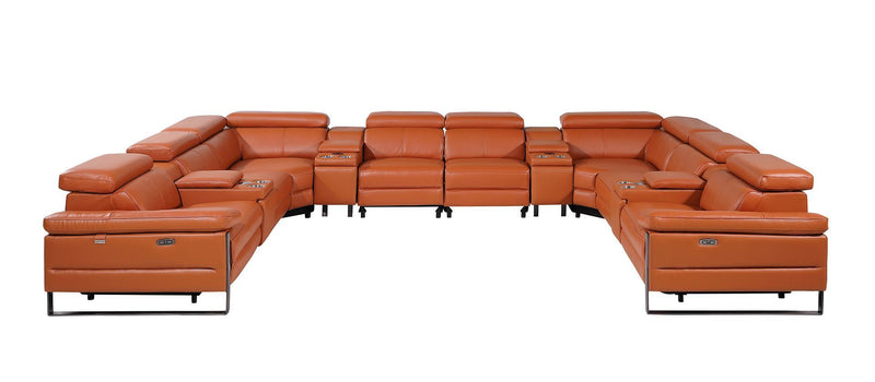 1246 - 12-Piece U-Shaped Modular Power Reclining Sectional With 4 Power Recliners And Power Headrests