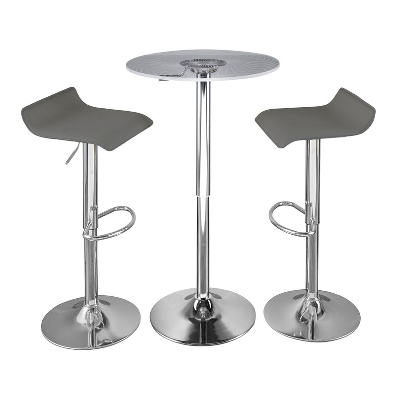 Lumi Source Spyra Ale 3-piece contemporary dining room set with adjustable bar stools and up set, featuring sleek modern design.