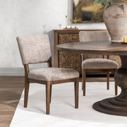 Pair of Classic Home Arima dining chairs in a set, showcasing modern wooden design with cushioned seats for comfortable dining.