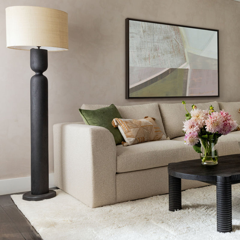 Orin - Floor Lamp - Black And Beige