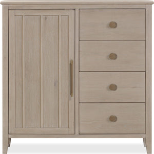 Camden Six Drawer One Door Oak Wood Chest in Chai