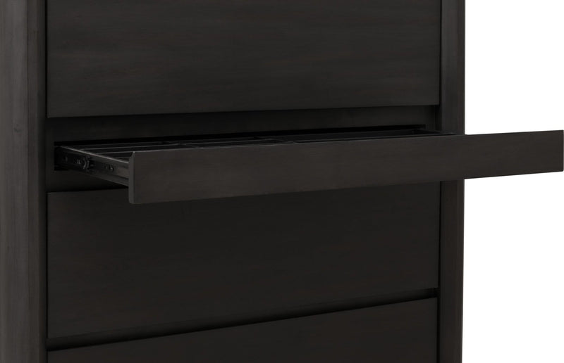 Xolani Five Drawer Acacia Wood Chest with Jewelry Tray in Jaguar