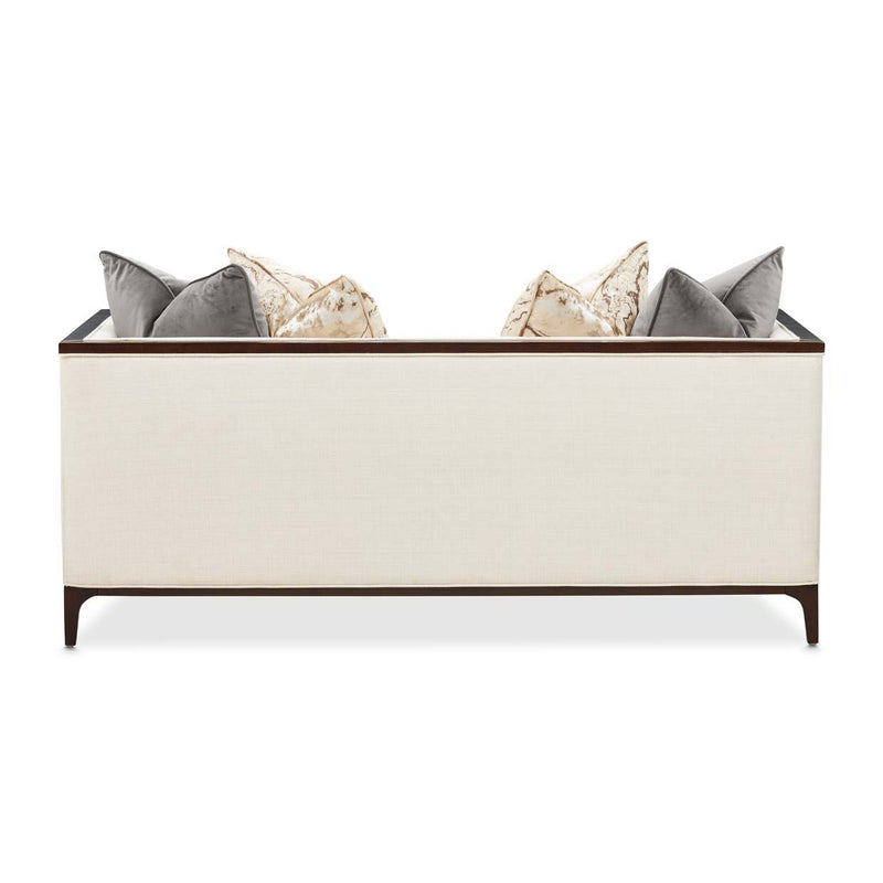 Belmont Place - Loveseat - Cream / Espresso - R&R Furniture Gallery (Fountain Valley, CA)