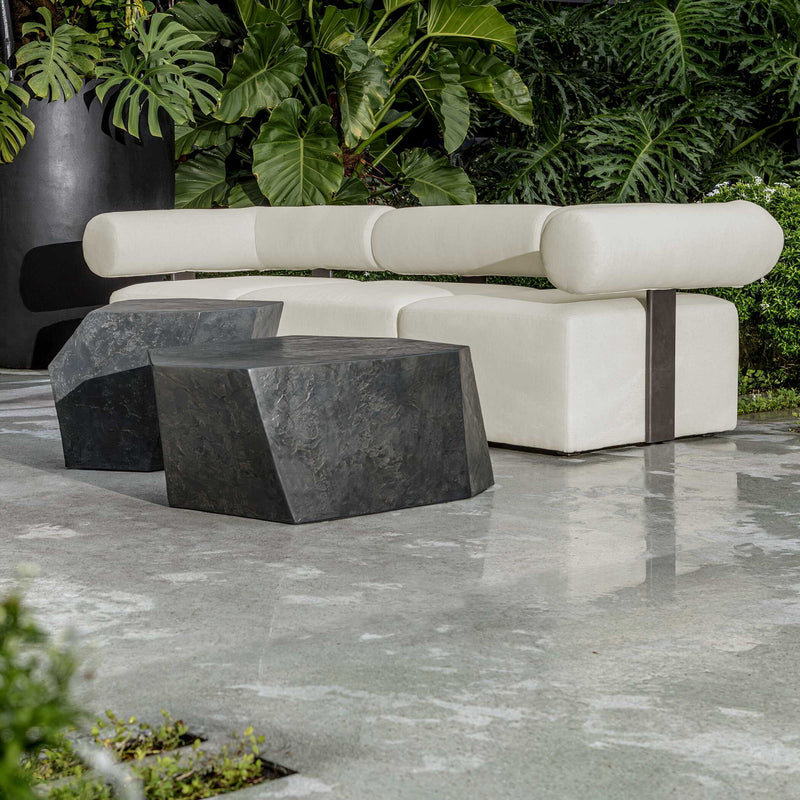 Bolster Back - Armless Outdoor Sofa - White