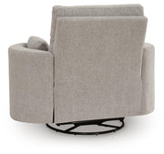 Benchcraft ModMax Luxe swivel glider power recliner in Flint fabric with a modern design and plush cushioning.