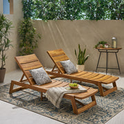 Noble House Maki chaise lounge with sleek wooden frame and plush fabric cushion, modern design for living room relaxation.