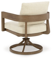 Serene Bay - Swivel Chair With Cushion (Set of 2) - Dark Brown / White - R&R Furniture Gallery (Fountain Valley, CA)