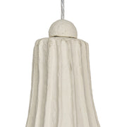 TOV Furniture Looma cotton mache pendant lamp in off-white hanging ceiling light with woven texture and modern design.