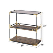 Heleris - Console Table - Smoky Glass Top & Black & Gold - R&R Furniture Gallery (Fountain Valley, CA)