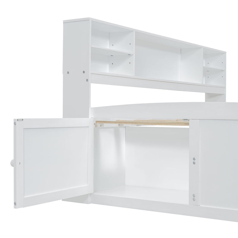 Daybed With 2 Bedside Cabinets, Upper Shelves And 4 Drawers - R&R Furniture Gallery (Fountain Valley, CA)