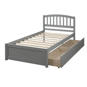 Platform Storage Bed Wood Bed Frame With Two Drawers And Headboard - R&R Furniture Gallery (Fountain Valley, CA)