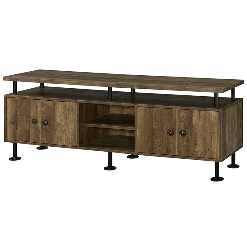 Ensata II - TV Stand - Rustic Oak & Black - R&R Furniture Gallery (Fountain Valley, CA)