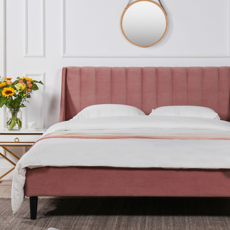 Aspen - Vertical Tufted Modern Headboard Platform Bed Set - R&R Furniture Gallery (Fountain Valley, CA)