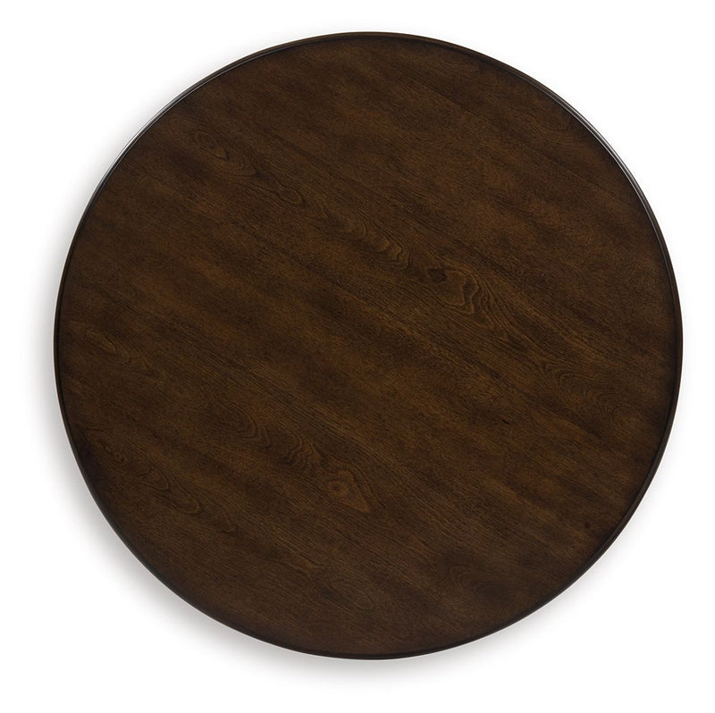 Frallyn - Round End Table - Dark Brown - R&R Furniture Gallery (Fountain Valley, CA)