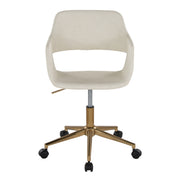 Lumi Source Margarite contemporary task desk chair with black cushioned seat and backrest, adjustable height, and modern design.