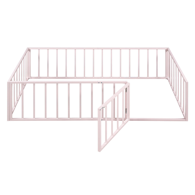 Metal Floor Bed Frame With Fence And Door - R&R Furniture Gallery (Fountain Valley, CA)