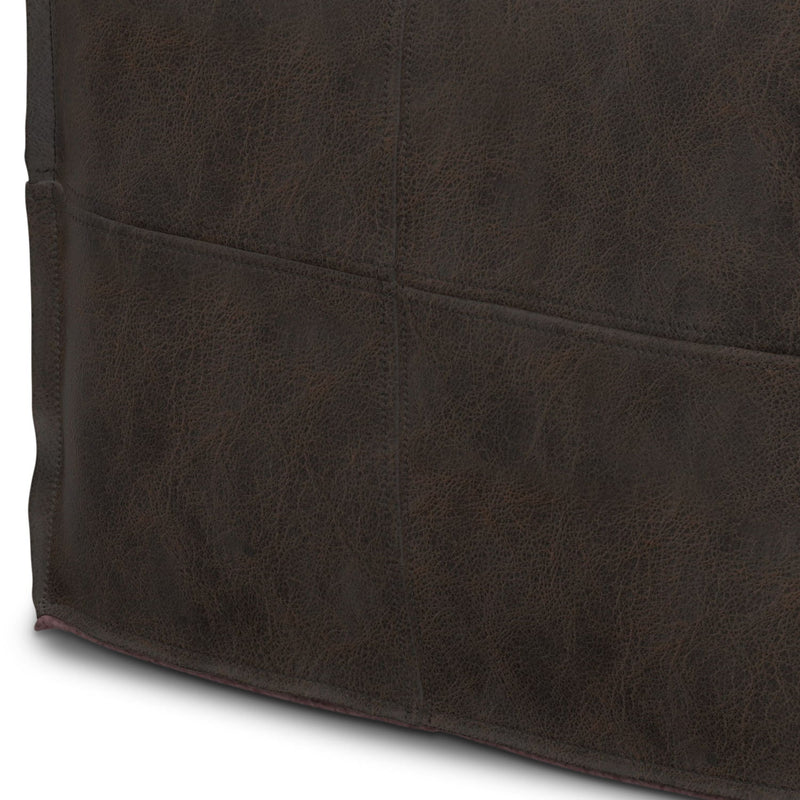 Sheffield - Square Pouf - Distressed Dark Brown - R&R Furniture Gallery (Fountain Valley, CA)