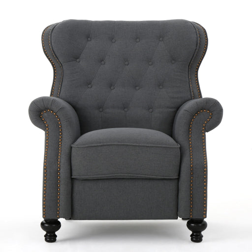 Accented Push Back Recliner Chair With Rolled Arms, Enjoy Cocooning Comfort - R&R Furniture Gallery (Fountain Valley, CA)