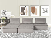 Lilola Home Anna modular sofa in a stationary sectional arrangement with plush cushions and modern design in neutral fabric.