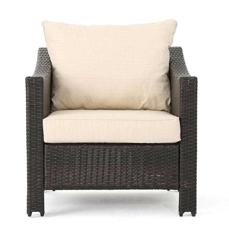 Antibes - 4 Pieces Wicker Chat Set - Brown / Beige - R&R Furniture Gallery (Fountain Valley, CA)