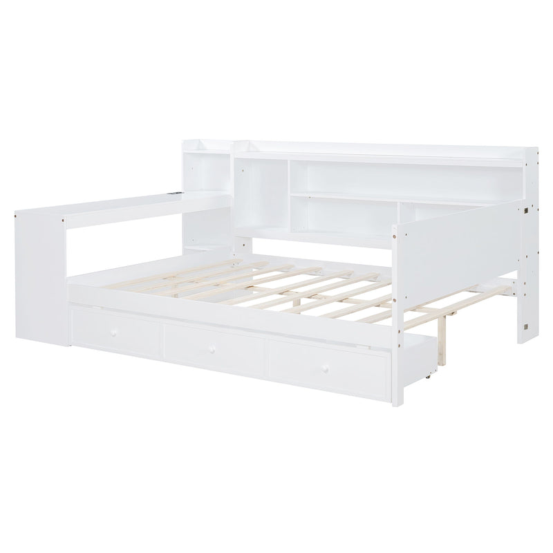 Daybed With 3 Drawers USB Ports And Desk - R&R Furniture Gallery (Fountain Valley, CA)