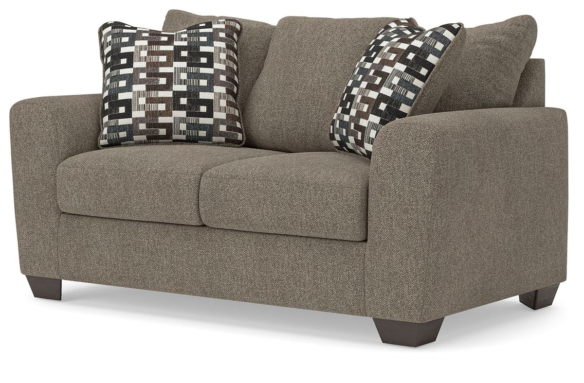 Triston-Peaks - Loveseat - Suede - R&R Furniture Gallery (Fountain Valley, CA)