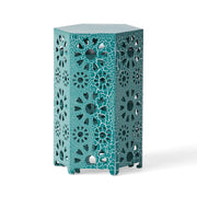 Noble House Eliana side table with a round wooden top and sleek metal legs, modern accent piece for living room or bedroom.