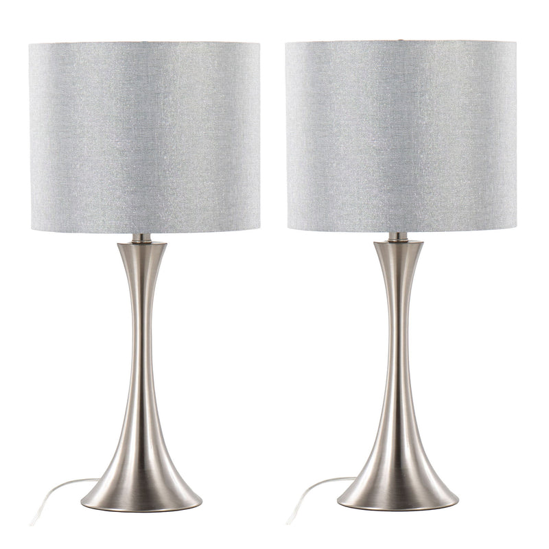 Lumi Source Lenuxe contemporary semi-gloss table lamp set with sleek modern design, shown in a set of two on a stylish surface.