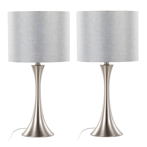 Lumi Source Lenuxe contemporary semi-gloss table lamp set with sleek modern design, shown in a set of two on a stylish surface.