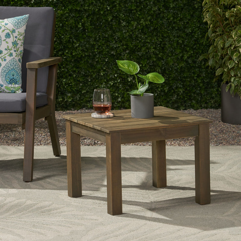 Halcyon - Outdoor Side Table With Slat Design - R&R Furniture Gallery (Fountain Valley, CA)