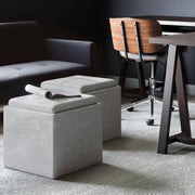 Rockwood - Upholstered Cube Storage Ottoman With Tray - R&R Furniture Gallery (Fountain Valley, CA)