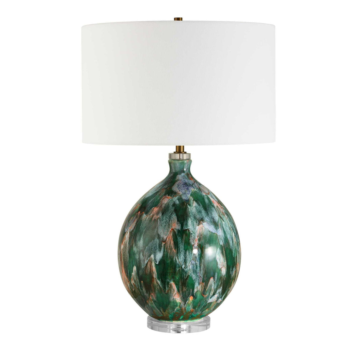 Mihaela - Drip Glaze Table Lamp - Blue / Green
