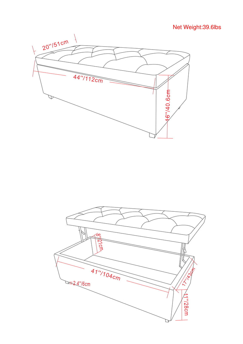 Hamilton - Upholstered Lift Top Rectangular Storage Ottoman - R&R Furniture Gallery (Fountain Valley, CA)