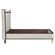 Houston - Eastern King Channel Tufted Panel Bed - Porcini / Walnut - R&R Furniture Gallery (Fountain Valley, CA)