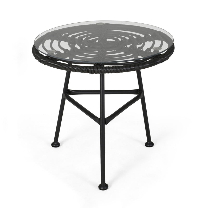 Petrichor - Outdoor Side Table With Tempered Glass And Steel Frame - R&R Furniture Gallery (Fountain Valley, CA)