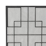 Modern single panel iron fire screen by Noble House featuring a sleek, minimalist design for fireplace safety and style.