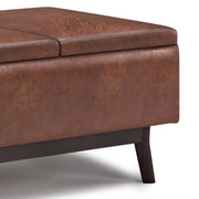 Owen - Tray Top Small Coffee Table Upholstered Storage Ottoman - R&R Furniture Gallery (Fountain Valley, CA)