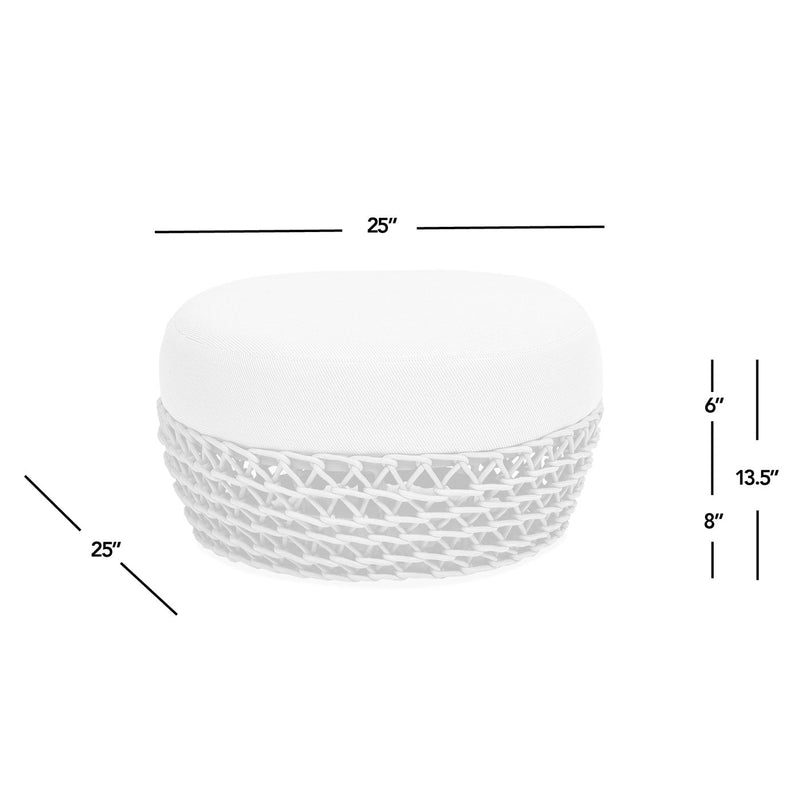 Willow - Round Upholstered Patio Ottoman - R&R Furniture Gallery (Fountain Valley, CA)
