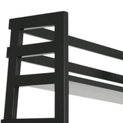 Simpli-Home Acadian handcrafted ladder shelf bookcase with multiple tiers for storage and display.