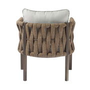 2 Pieces Outdoor Metal Patio Club Chair, Patio Furniture Arm Chair With Cushion, Modern Outdoor Furniture Deep Seating For Porch, Garden, Backyard, Balcony - Brown / Light Gray - R&R Furniture Gallery (Fountain Valley, CA)