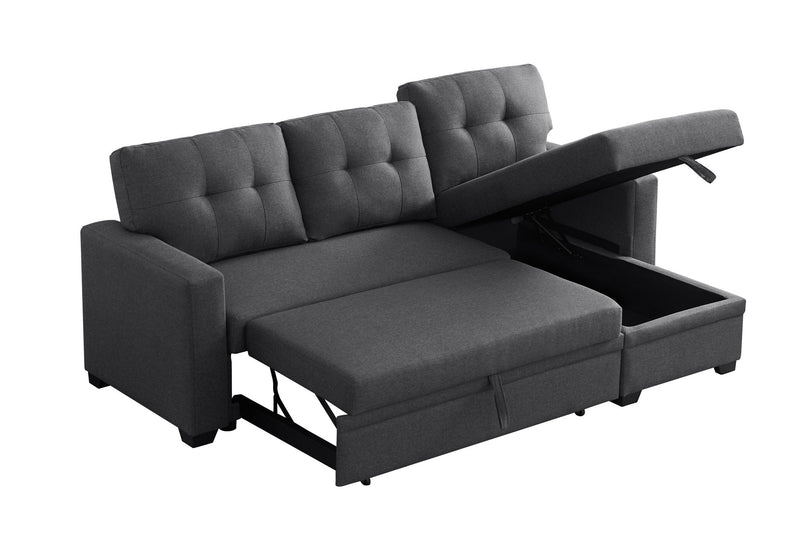 Upholstered Pull Out Sectional Sofa With Chaise - R&R Furniture Gallery (Fountain Valley, CA)