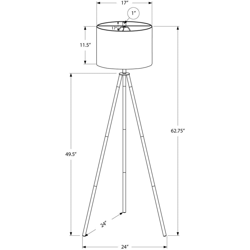 Contemporary 8th Street floor lamp with sleek design and tall stand, ideal for modern living room or bedroom lighting.