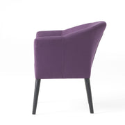 Noble House fabric arm chair with cushioned plum seat, wooden legs, and modern design for comfortable seating.