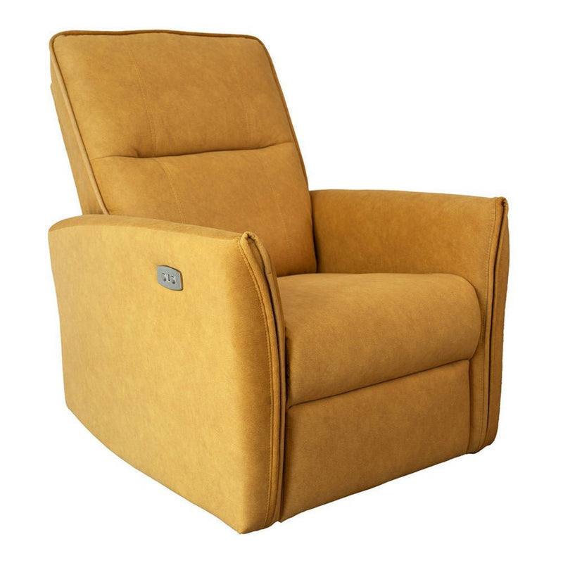Suede Recliner Chair - Dark Yellow - R&R Furniture Gallery (Fountain Valley, CA)